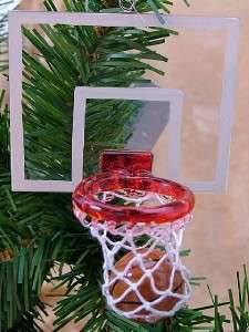 New Glass Sport Basketball Ball Hoop Christmas Ornament  