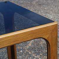27 Vintage Wood and Glass Side End Table  