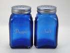 cobalt blue salt pepper shakers range top roman arch  
