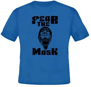 Curtis Joseph Fear The Mask Hockey Goalie royal T Shirt  