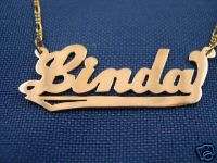 Personalized 14K Gold ANY NAME Necklace Linda style  