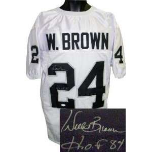  Willie Brown Signed Jersey   White Prostyle HOF 84 JSA 