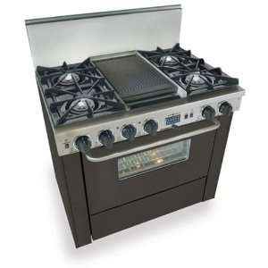  36 Pro Style Dual Fuel LP Gas Range with 4 Open Burners 