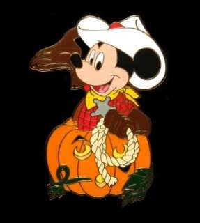 Disney Halloween Pumpkin Costume MICKEY MOUSE Cowboy Pin LE Limited 