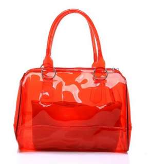   Fashion Women Sweet Jelly Clear Bucket Handbag Shoulder Bag Travel Bag