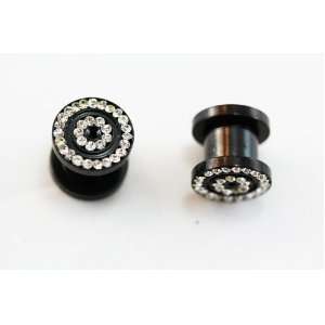   Encrusted 10mm (00G) Gauge Earring   Fashion Plugs (1 Pair) Jewelry