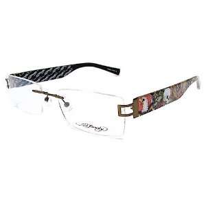  Ed Hardy Lites EHL812 Eyeglasses Brown Peweter BRPT Optical Frames 