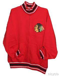 Chicago BLACKHAWKS NHL Heavier Wt Red Track Style Jacket 2XL  