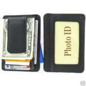 Leather Wallet Money Clip Cash Credit Card ID Holder EB  