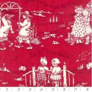   Friends Red Fabric By The Yard mary_engelbreit Arts, Crafts & Sewing