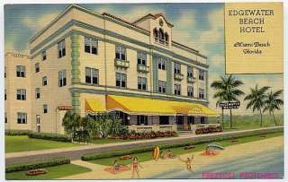 Linen ART DECO Edgewater Beach Hotel   MIAMI BEACH FL  