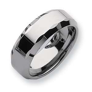   8mm Tungsten Ring with Facets   Clearance/Tungsten Carbide Jewelry