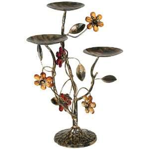  Fall Flowers Metal Candelabra