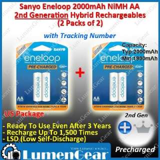   Genuine Sanyo Eneloop AA Hybrid NiMH 2nd Gen Rechargeable HR 3UTGA