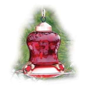  Red Glass Mini Lantern Hummingbird Feeder