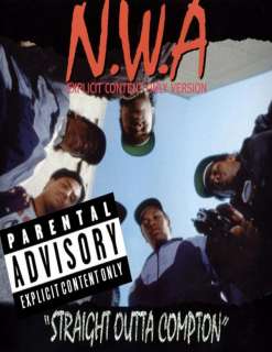 NWA Straight Outta Compton Ice Cube Dr Dre gangster rap 80s glossy 