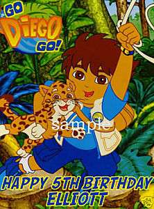 GO DIEGO GO Personalized Edible CAKE Image Icing Topper  