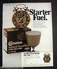 vintage 1969 carnation instant breakfast alarm clock expedited 