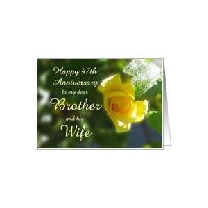 com Happy 47th Anniversary Brother and his Wife   Yellow Rose Flowers 