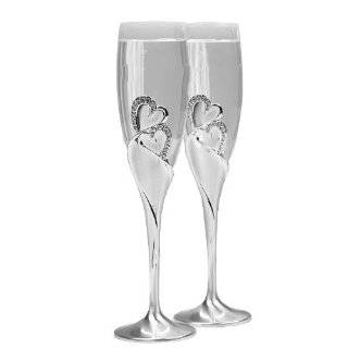   Hewitt Wedding Accessories Sparkling Love Champagne Flutes, Set of 2