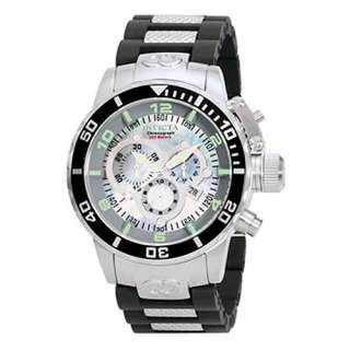 Invicta 0476 watch designed for Men having White MOP dial and Rubber 
