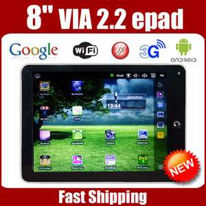 VIA8650 EPAD TABLET PC ANDROID 2.2 TWO POINT TOUCH 3G FLASH  