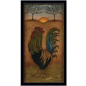  Rooster French Country Kitchen Decor Folk Print Framed 