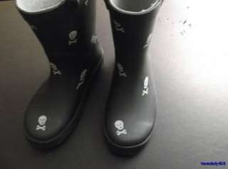 Amy Coe Skull Print Rubber Rain Boots Toddler size 9  