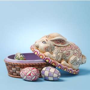 Enesco Jim Shore Heartwood Creek Easter Bunny Eggs Box Set 3 4025800 