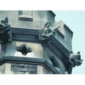  View of Details of Gargoyles on Exterior of Church 