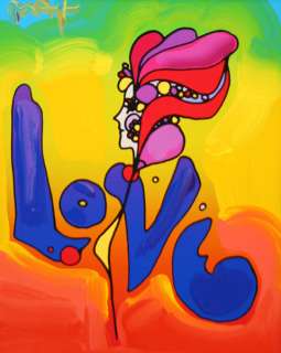   LOVE COLORFUL SIGNED ORIGINAL POP ART FRAMED ACRYLIC ON CANVAS  