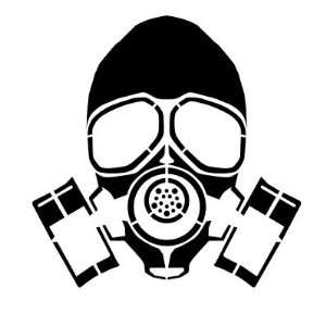 gas mask stencil logo Round Sticker