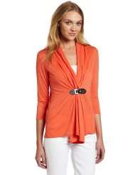 Annalee + Hope Womens Cardigan With Faux Leather Closure