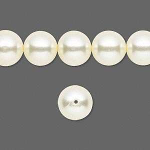  #21002 10mm Bead, glass pearl, ivory, round 10 beads Arts 