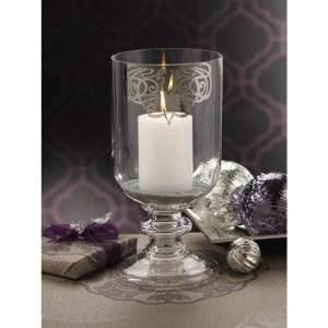  Hurricane Candle Holder with Clear Glass in Silver Design 