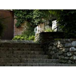  Stone Stairway Up to a Wooden Door, Asolo, Italy Stretched 