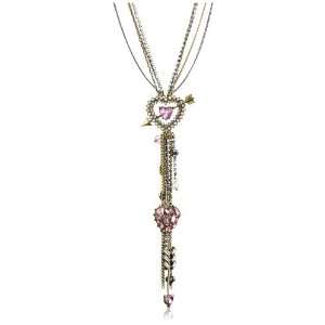 Betsey Johnson Iconic Cupids Arrow Pearl Heart and Arrow Multi Chain 