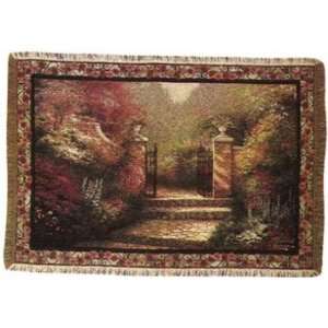   Victorian Garden Cotton Tapestry Throw Blanket Afghan