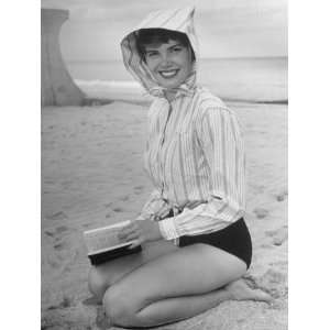 Model on Beach Wearing Windbreaker by Bonnie Cashin Photographic 