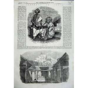  1858 Brahmin Students India Trichinopoly Rock Old Print 