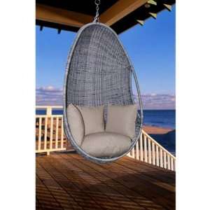  Hanging Chair with Cushions (Light Grey) (55H x 21W x 35 
