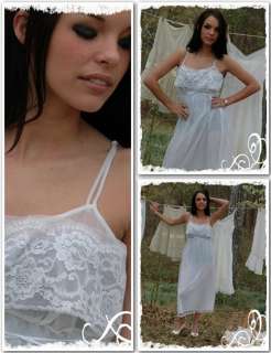 Vintage White Lace Nylon Lisette Al Sterling Gown  