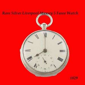 Mint Silver Fusee Liverpool Massey 5 Pocket Watch 1829  