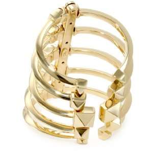 Giuseppe Zanotti Gold Finish Adjustable Multi Cuff Bracelet