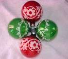  Red Green Deco Geo Mesh Wreath 24 Ornaments and Ribbon  