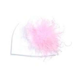  White Velvet Hat with Pink Curly Marabou Toys & Games