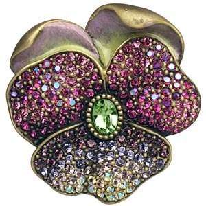 Jay Strongwater Pave Pansy Pin/Pendant
