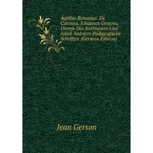  Ãgidius Romanus De Colonna, Johannes Gersons, Dionys 