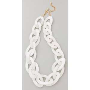  Kenneth Jay Lane Pearlized White Link Necklace Jewelry