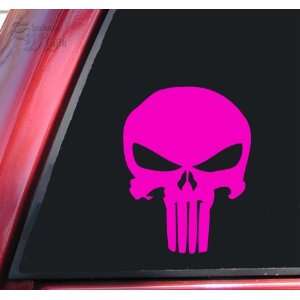    Punisher 2K Skull Vinyl Decal Sticker   Hot Pink Automotive